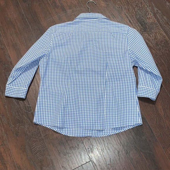 100% Cotton L.L. Bean Wrinkle -Resist Short Sleeve Button Down Blouse, sz Medium - Picture 5 of 11